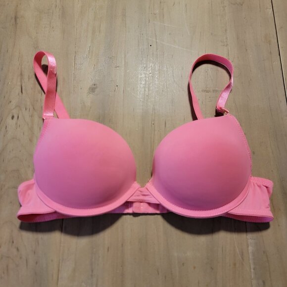 Juicy Couture Push-up Bra Bright Pink Size 36B Padded Underwire - Picture 1 of 6